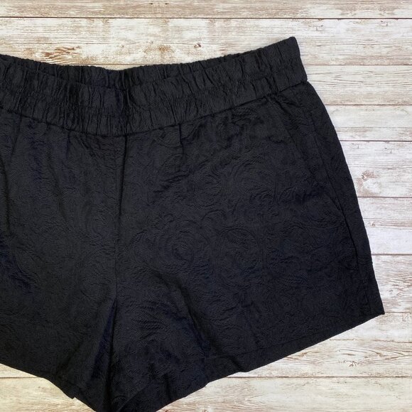 J Crew Black Jacquard Floral Print Pull On Shorts - Picture 5 of 10